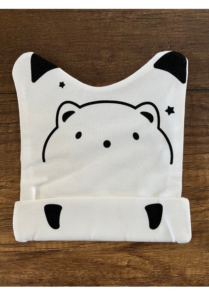 Yenidoğan Kız Erkek Bebek 1 Adet Ayıcık Figür Bandana Şapka Başlık Bere