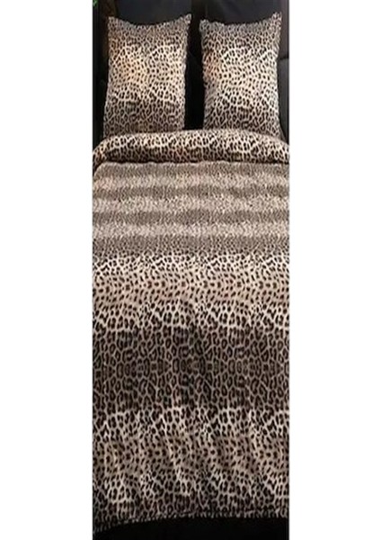 Tek Kişilik Nevresim Seti + Yastık Kılıfı Anrazit Lepardesenli