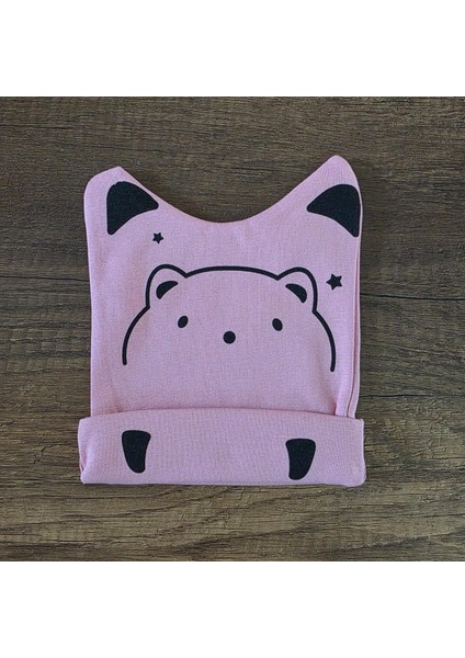 Yenidoğan Kız Erkek Bebek 1 Adet Ayıcık Figür Bandana Şapka Başlık Bere