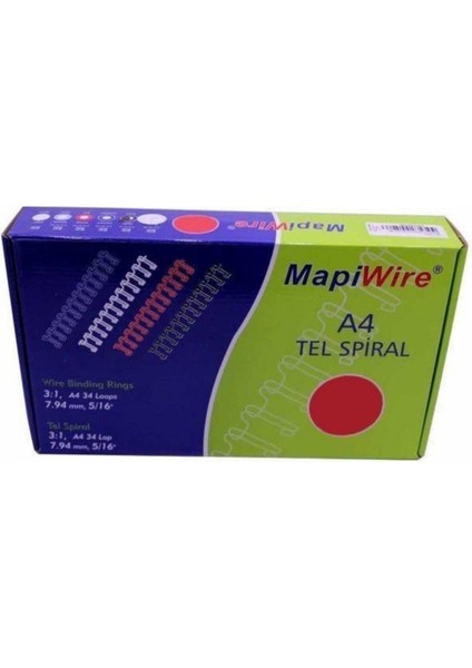 Beyaz Spiral Tel 3:1 Aralık 90-120 Yaprak 9/16, 50'li Paket