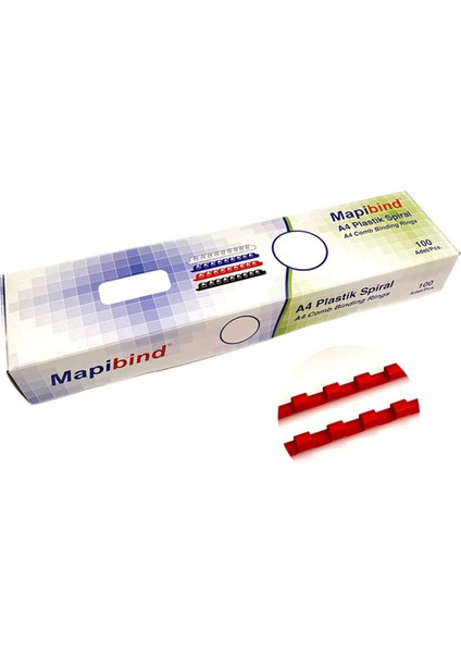 8mm Kırmızı Plastik Spiral 100 Adet, Dayanıklı ve Esnek Bağlantı Çözümü