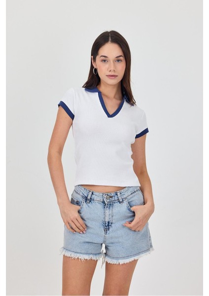 Kadın Kaşkorse Polo Yaka Tshirt