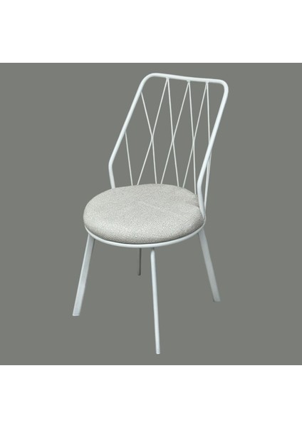 Beyaz Yıldız Metal Tel Sandalye Mutfak Cafe Sandalyesi