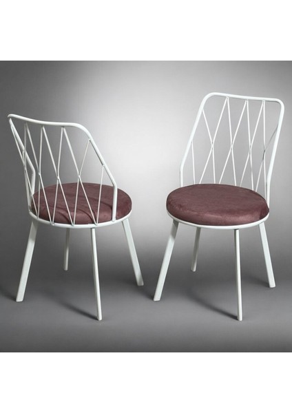 8 Adet Beyaz Yıldız Metal Tel Sandalye Mutfak Cafe Sandalyesi