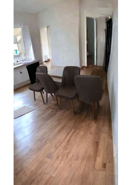 Mutfak Sandalyesi Yemek Odası Sandalyesi 4 Adet Koyu Kahve Ceviz Boyalı Ayaklı modelleri