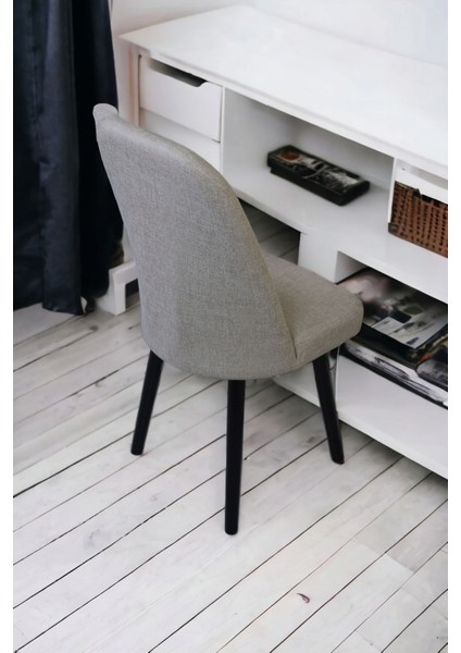 Mutfak Sandalyesi Yemek Odası Sandalyesi 6 Adet Koyu Krem Siyah Boyalı Ayaklı fiyatları