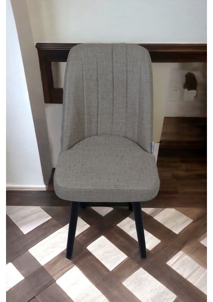 Mutfak Sandalyesi Yemek Odası Sandalyesi 6 Adet Koyu Krem Siyah Boyalı Ayaklı modelleri