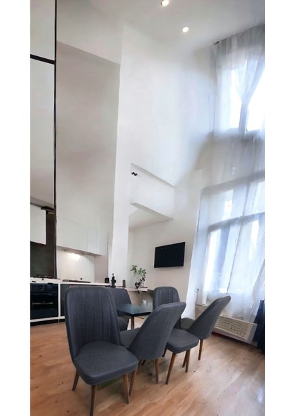 Mutfak Sandalyesi Yemek Odası Sandalyesi 4 Adet Antrasit Gri Ceviz Boyalı Ayaklı modelleri