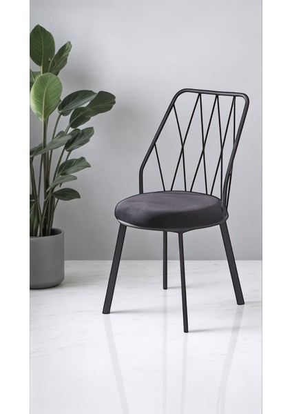 Yıldız Pro Demir-Metal 6 Adet Tel Sandalye Cafe Restaurant Sandalyesi Babyface Kumaş