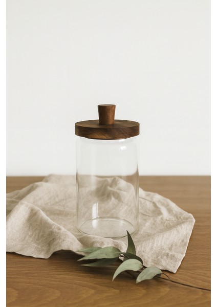 Akasya Vakum Kapaklı Cam Kavanoz (950 Ml)