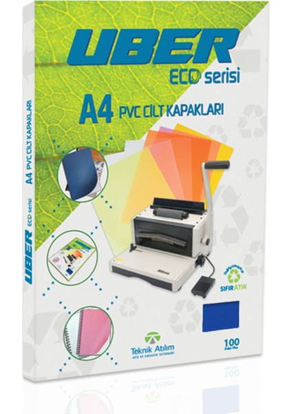 A4 Opak Lacivert Pvc Cilt Kapakları, 100 Adet, Şık ve Dayanıklı Ofis Kullanımı Için
