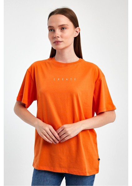 Kadın Baskılı Oversize T-Shirt