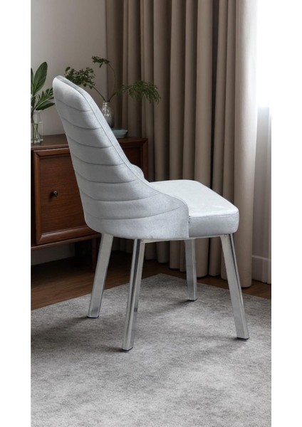 2 Adet Erciyes Sandalye Mutfak Cafe Restaurant Proje Metal Lüks Sandalye