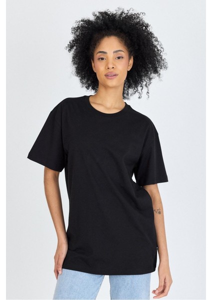 Unisex Oversize Sıfır Yaka T-Shirt