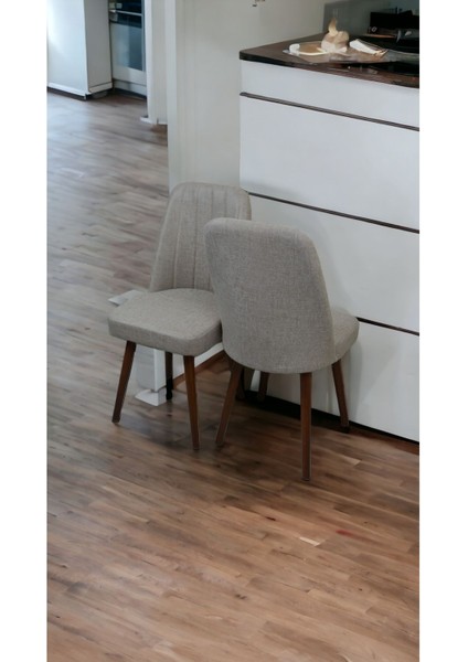 Mutfak Sandalyesi Yemek Odası Sandalyesi 2 Adet Koyu Krem Ceviz Boyalı Ayaklı modelleri