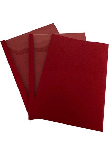 36 mm Şeffaf Karton Kapak, Bordo, 25 Adet