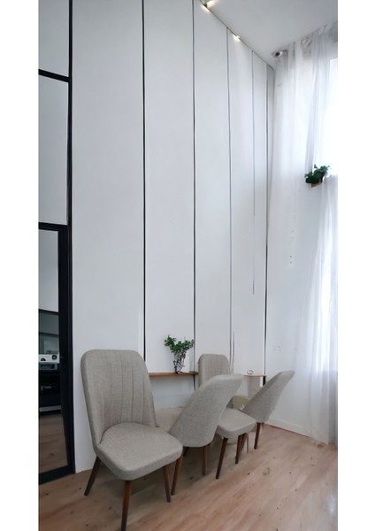 Mutfak Sandalyesi Yemek Odası Sandalyesi 4 Adet Koyu Krem Ceviz Boyalı Ayaklı modelleri