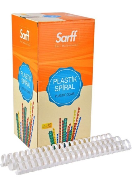 Beyaz Plastik Spiral 25 Mm, 50'li Paket, Kaliteli ve Dayanıklı E-Ticaret Ürünü