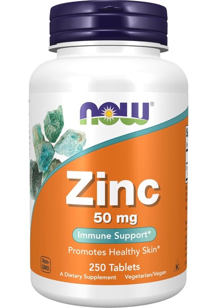 Zinc 50 Mg, 250 Tablets Organik Çinko Glukonat Zinc Gluconate Mineral Supports Enzyme Functions