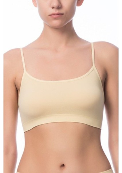 Kadın Ten Rengi Ip Askılı Seamless Dikişsiz Büstiyer 15002