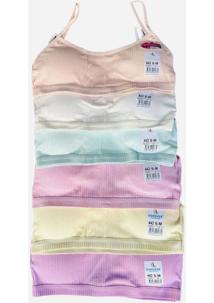 6'lı Kadın Petli Büstiyer Fitilli Kumaş Pastel Renkler Dondeza indirimleri