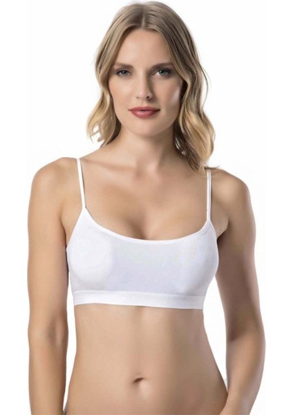 Kota Beyaz Ip Askı Pedli Kadın Büstiyer Yeni Sezon