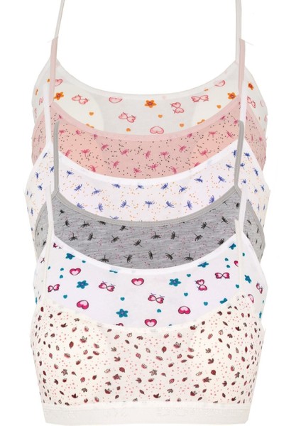 6'lı Paket Askılı Pedli Desenli Büstiyer fırsatları