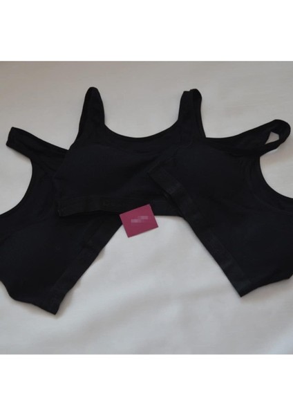 Kadın Siyah Kalın Askılı Pedli Alıştırma Sütyeni Bustiyer 3 Lü fiyatları