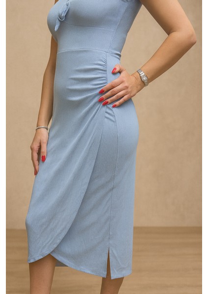 Turkuaz Yırtmaçlı Elbise fırsatları