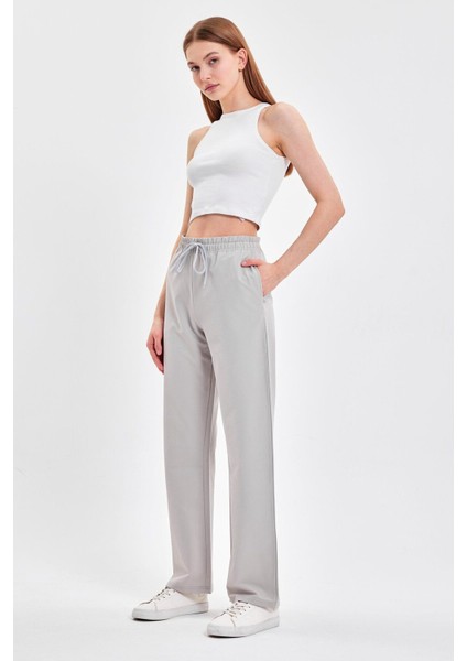 Kadın Mikro Dokuma Kumaş Geniş Paça Alt