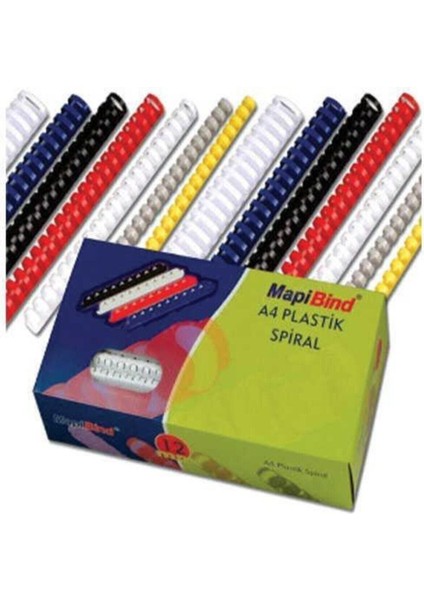 Spiral Plastik 28 mm Beyaz 50'li Paket, 235-280 Sayfa, Sağlam ve Kullanışlı