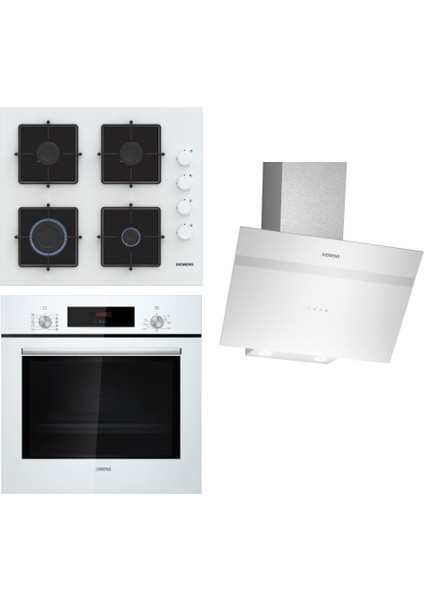 Beyaz Ankastre Set HB012FBW1T Fırın EO6C2PP30O Ocak LC64KPJ20T Davlumbaz