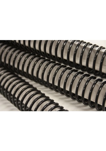 6 mm Siyah Plastik Spiral, 100 Adet Paket, Dayanıklı ve Esnek Kullanım