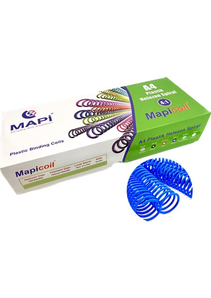 Mavi 6mm Plastik Spiral Helezon 200 Adet, Dayanıklı ve Çok Amaçlı Kullanım Için