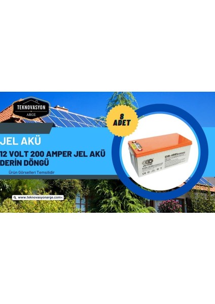 Güneş Enerjisi Hibrit Paket 7.2 Kva Inverter 450 Watt Güneş Paneli 200 Amper Jel Akü İ-2000W 48V Rüzgar Türbini + Hibrit Şarj Kontrol