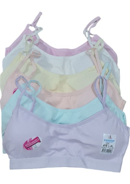 Kız Çocuk Ip Askılı Pedli Bustiyer 3'lü Paket Karışık Renk