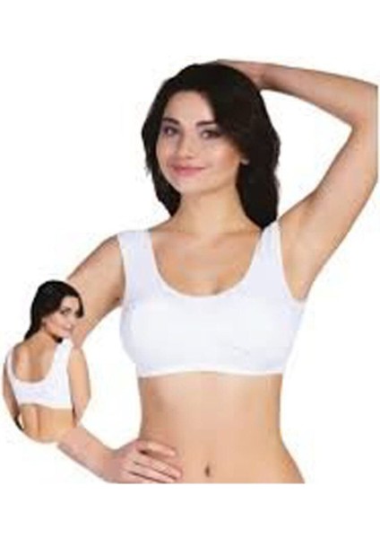 5319 Kadın Kalın Askılı Pedli Büstiyer Sütyen(S-M) Ten