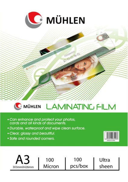 A3 100 Mikron Laminasyon Filmi, Yüksek Kalite, Şeffaf ve Dayanıklı, Profesyonel Kullanım.