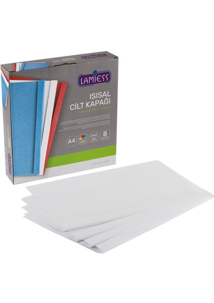 27 mm Isısal Cilt Kapağı Beyaz, 50'li Paket, Güvenli ve Dayanıklı Tasarım