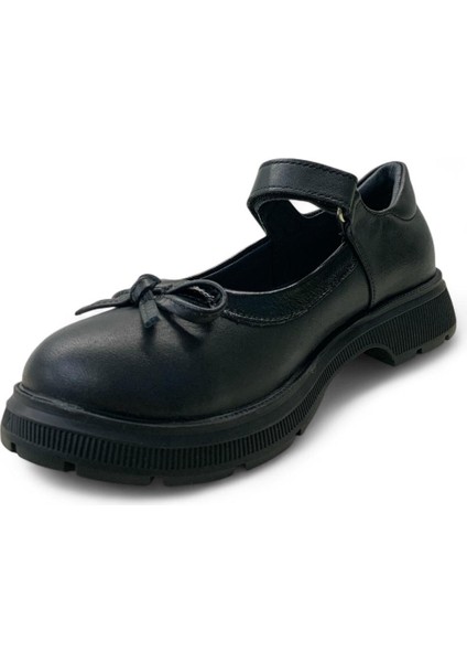 897 Kız Çocuk Deri Okul Babet modelleri