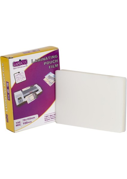 78X102 mm Polyester Laminasyon Filmi, 300'LÜ Paket, Yüksek Kalite ve Dayanıklılık