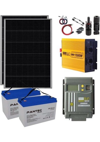 Güneş Enerjisi Karavan Solar Paketi 30 Ah Mppt Inverter 240W Güneş Paneli