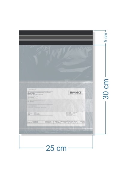 25X30+5CM Cepli Kargo Poşeti