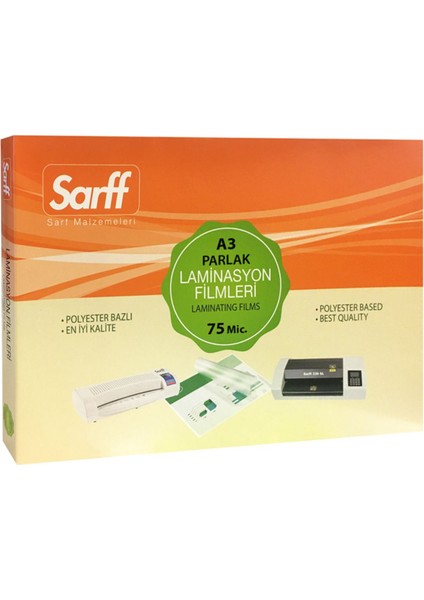 75MIC Laminasyon Filmleri A3 (426X303MM) - 100 Adet
