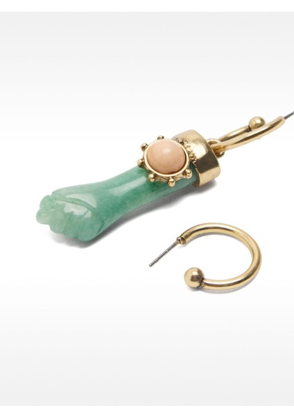 Asimetrik Taşlı Halka Küpe modelleri