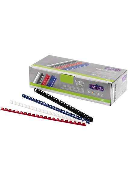 22 mm Mavi Plastik Spiral 50'li, Dayanıklı ve Şık Ofis Ihtiyaçları Seti