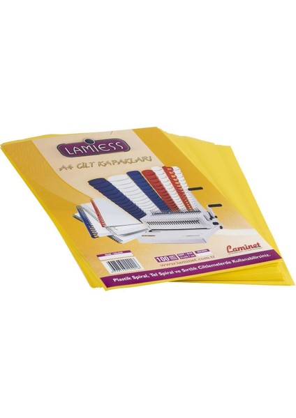 Sarı 500 Mıc.pp A-4 Cilt Kapağı, 50'li Set