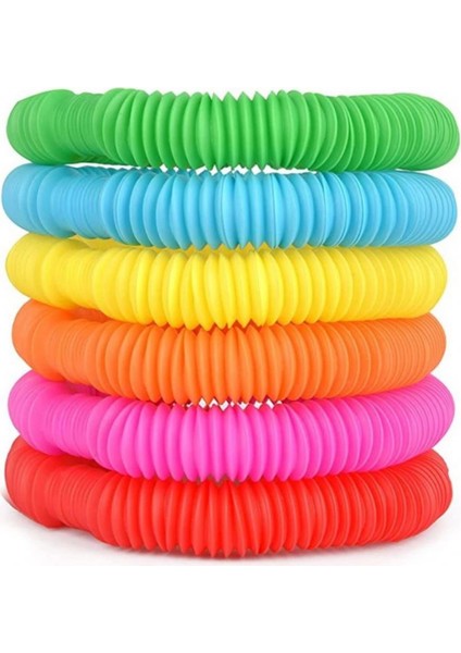 7’li Pop Tubes Seti – Renkli Esnek Spiral Boru Oyuncak – Duyu Geliştirici Eğitici Oyuncak