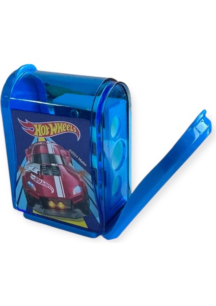 Hot Wheels Kalemtraş, 3 Bıçaklı, Mavi Plastik Gövde, Lisanslı modelleri