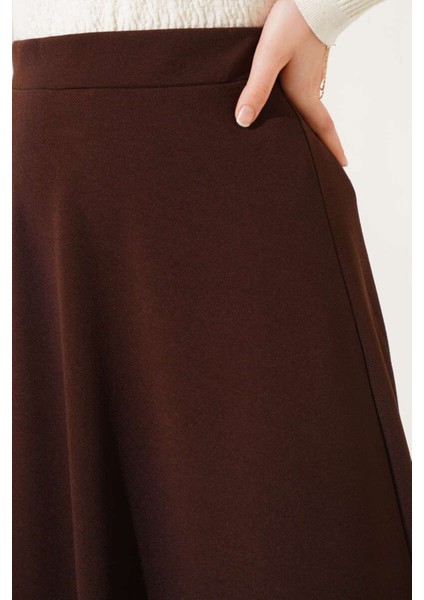 Kadın Scuba Krep Bel Lastikli Kiloş Etek Siyah modelleri